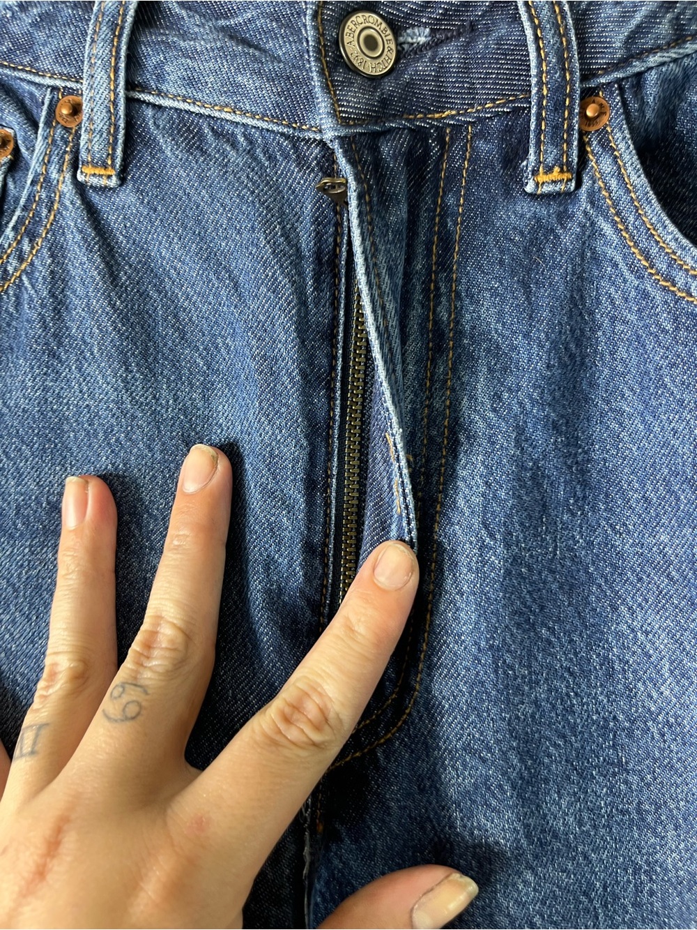 Abercrombie And Fitch Curve Love The Wide Leg High Rise in Blue - Picture 6 of 14